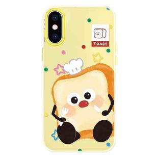 For iPhone X / XS Skin Feeling Jelly TPU Hybrid PC Phone Case(Bread Toast Yellow)