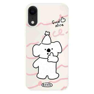 For iPhone XR Skin Feeling Jelly TPU Hybrid PC Phone Case(Like Koala White)