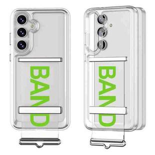 For Samsung Galaxy S24 FE 5G GKK Space Series Clear Wristband Holder Phone Case(Transparent Green)