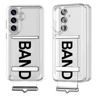 For Samsung Galaxy S24 FE 5G GKK Space Series Clear Wristband Holder Phone Case(Transparent Black)
