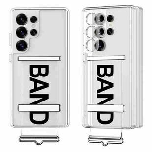 For Samsung Galaxy S25 Ultra 5G GKK Space Series Clear Wristband Holder Phone Case(Transparent Black)