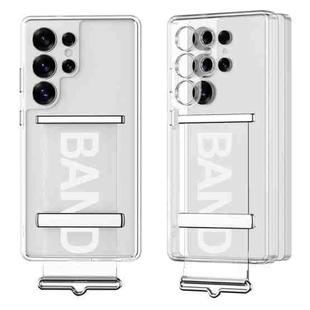 For Samsung Galaxy S25 Ultra 5G GKK Space Series Clear Wristband Holder Phone Case(Transparent Silver)