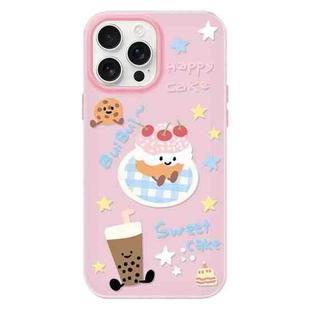 For iPhone 16 Pro Skin Feeling Jelly TPU Hybrid PC Phone Case(Cake Pink)