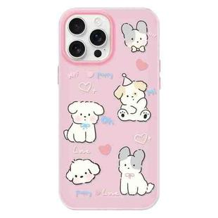 For iPhone 15 Pro Skin Feeling Jelly TPU Hybrid PC Phone Case(Love Puppy Pink)