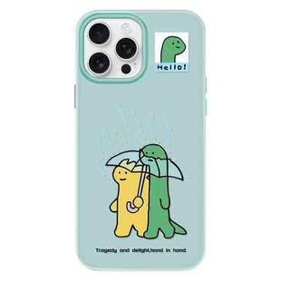 For iPhone 15 Pro Skin Feeling Jelly TPU Hybrid PC Phone Case(Umbrella Light Green)