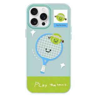 For iPhone 14 Pro Skin Feeling Jelly TPU Hybrid PC Phone Case(Play Tennis Light Green)