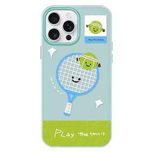 For iPhone 11 Pro Max Skin Feeling Jelly TPU Hybrid PC Phone Case(Play Tennis Light Green)