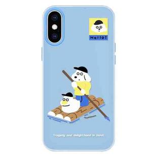 For iPhone X / XS Skin Feeling Jelly TPU Hybrid PC Phone Case(Boating Blue)