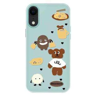 For iPhone XR Skin Feeling Jelly TPU Hybrid PC Phone Case(Puppy Light Green)