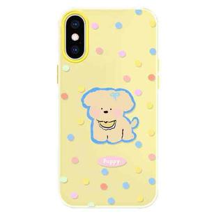 For iPhone XS Max Skin Feeling Jelly TPU Hybrid PC Phone Case(Yellow Puppy Yellow)