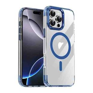 For iPhone 16 Pro Max Jazz 3 in 1 Magnetic MagSafe Crystal Phone Case(Transparent Blue)