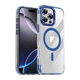 For iPhone 16 Pro Jazz 3 in 1 Magnetic MagSafe Crystal Phone Case(Transparent Blue)