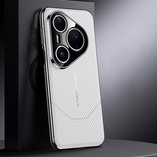 For Huawei Pura 80 Ultra 5G Premium Carbon Fiber Imitation Ultimate Design Phone Case(White)