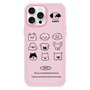 For iPhone 16 Pro Max Skin Feeling Jelly TPU Hybrid PC Phone Case(Animal Nine Grid Pink)