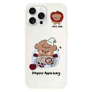 For iPhone 16 Pro Skin Feeling Jelly TPU Hybrid PC Phone Case(Basket Dog White)