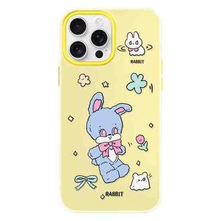 For iPhone 16 Pro Skin Feeling Jelly TPU Hybrid PC Phone Case(Blue Rabbit Yellow)