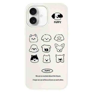 For iPhone 16 Plus Skin Feeling Jelly TPU Hybrid PC Phone Case(Animal Nine Grid White)