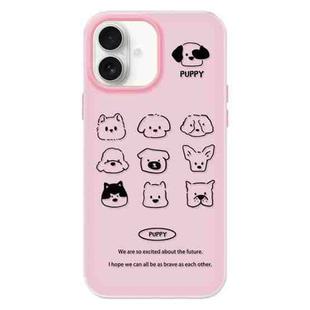 For iPhone 16 Plus Skin Feeling Jelly TPU Hybrid PC Phone Case(Animal Nine Grid Pink)