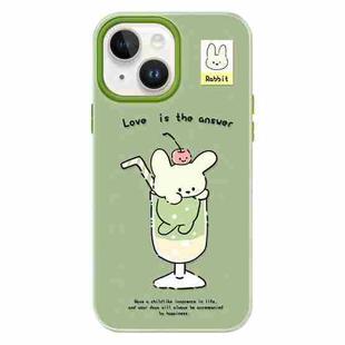 For iPhone 14 Plus Skin Feeling Jelly TPU Hybrid PC Phone Case(Cup Dog Green)