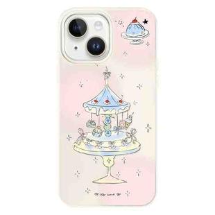 For iPhone 14 Plus Skin Feeling Jelly TPU Hybrid PC Phone Case(Dessert Cake Stand White)