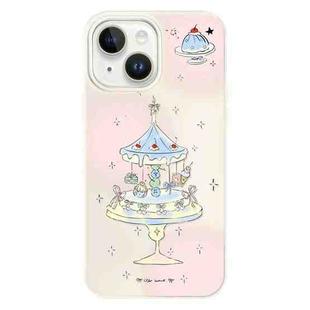 For iPhone 14 Skin Feeling Jelly TPU Hybrid PC Phone Case(Dessert Cake Stand White)