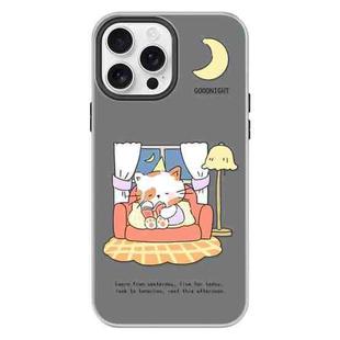 For iPhone 13 Pro Max Skin Feeling Jelly TPU Hybrid PC Phone Case(Night Training Cat Black)