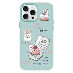 For iPhone 13 Pro Skin Feeling Jelly TPU Hybrid PC Phone Case(Cake Dog Light Green)