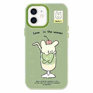 For iPhone 12 Skin Feeling Jelly TPU Hybrid PC Phone Case(Cup Dog Green)