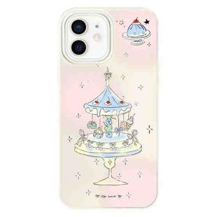 For iPhone 12 Skin Feeling Jelly TPU Hybrid PC Phone Case(Dessert Cake Stand White)