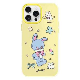 For iPhone 12 Pro Max Skin Feeling Jelly TPU Hybrid PC Phone Case(Blue Rabbit Yellow)