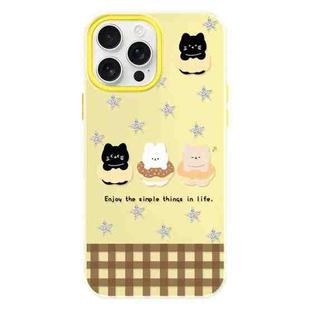For iPhone 11 Pro Max Skin Feeling Jelly TPU Hybrid PC Phone Case(Star Animal Yellow)