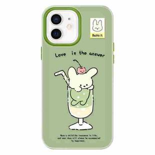 For iPhone 11 Skin Feeling Jelly TPU Hybrid PC Phone Case(Cup Dog Green)