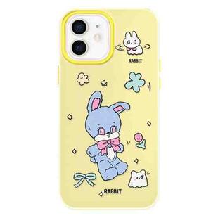 For iPhone 11 Skin Feeling Jelly TPU Hybrid PC Phone Case(Blue Rabbit Yellow)