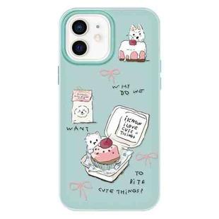 For iPhone 11 Skin Feeling Jelly TPU Hybrid PC Phone Case(Cake Dog Light Green)