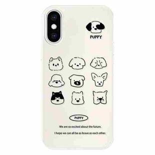 For iPhone X / XS Skin Feeling Jelly TPU Hybrid PC Phone Case(Animal Nine Grid White)