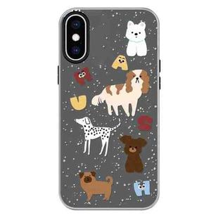 For iPhone X / XS Skin Feeling Jelly TPU Hybrid PC Phone Case(English Puppy Black)