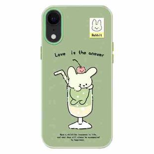 For iPhone XR Skin Feeling Jelly TPU Hybrid PC Phone Case(Cup Dog Green)