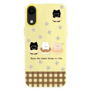 For iPhone XR Skin Feeling Jelly TPU Hybrid PC Phone Case(Star Animal Yellow)