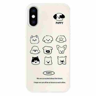 For iPhone XS Max Skin Feeling Jelly TPU Hybrid PC Phone Case(Animal Nine Grid White)