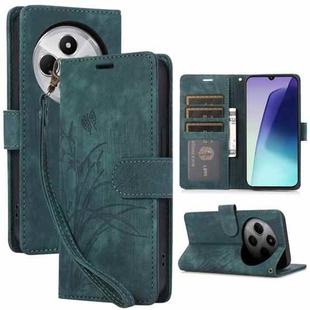 For Redmi 14C 4G / Poco C75 Orchid Butterfly Embossed Leather Phone Case(Green)