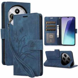 For Redmi 14C 4G / Poco C75 Orchid Butterfly Embossed Leather Phone Case(Blue)