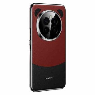 For Honor Magic7 Panda 2 Plain Leather PC Phone Case(Black Red)