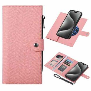 For iPhone 15 Pro Max ViLi GBS Series MagSafe Magnetic RFID Leather Flip Phone Case(Pink)