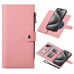 For iPhone 15 Pro ViLi GBS Series MagSafe Magnetic RFID Leather Flip Phone Case(Pink)