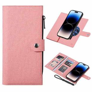 For iPhone 14 Pro Max ViLi GBS Series MagSafe Magnetic RFID Leather Flip Phone Case(Pink)