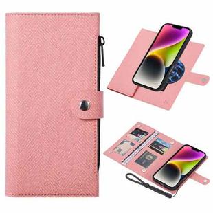 For iPhone 14 Plus ViLi GBS Series MagSafe Magnetic RFID Leather Flip Phone Case(Pink)