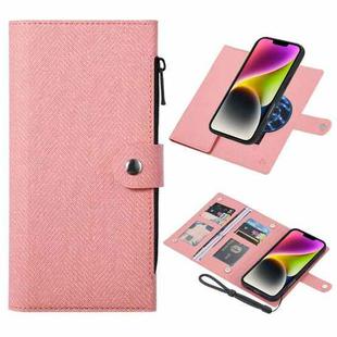 For iPhone 14 ViLi GBS Series MagSafe Magnetic RFID Leather Flip Phone Case(Pink)