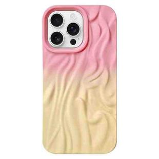 For iPhone 11 Pro Max Wrinkle Gradient Skin-feel Frosted TPU Phone Case(Pink Yellow)