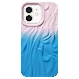 For iPhone 11 Wrinkle Gradient Skin-feel Frosted TPU Phone Case(Light Pink Blue)
