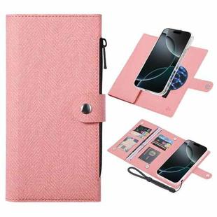 For iPhone 16 Pro Max ViLi GBS-C Series MagSafe Magnetic RFID Leather Flip Phone Case(Pink)